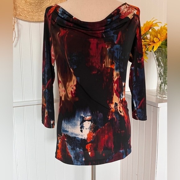 Grace Elements Multicolored Neckline Blouse - Picture 4 of 6